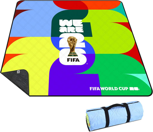 FIFA World Cup 2026 Outdoor Trophy Picnic Blanket - Official FIFA World Cup 2026 Merchandise - 75"X80" Extra Large Waterproof Picnic Mat - Foldable Beach Blanket for Outdoor, Camping, Party